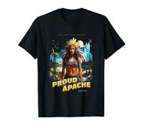 Apache Proud American Native Indian Pinup Girl Lake Retro T-Shirt