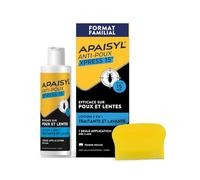 APAISYL, Lotion Anti-Poux Xpress, Efficace sur les poux et lentes en seulement 15 minutes, Lotion 2en1 Traitante et Lavante, 1 seule application, Peigne offert, 200ml