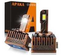 APAKA D1S LED Ampoule, Anti Erreur Canbus, 100W 18000LM 6500K, Kit de Conversion pour Remplacer Lampe Xénon OEM HID, Ampoules de Phare de Voiture avec Effet de Refroidissement par Ventilateur, 2PCS