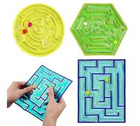 APAKA Lot de 3 Jouets sensoriels en Forme de Labyrinthe, Jouet Sensoriel Anti Stress pour Enfants, Jouets Sensoriels à Presser pour Adulte, pour TDAH et Autisme(Rectangle, Cercle, Hexagone