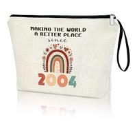APAKUTA Cadeau de 21e anniversaire pour elle 2004 - Idée cadeau pour femme - Décoration de 21e anniversaire - Trousse de maquillage pour 21 ans - Pochette à fermeture éclair - Cadeau pour femme