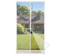 Apalus Prime Moustiquaire Magnétique Pour Porte, Rideau en Maille, Joint Magnétique de Haut en Bas avec Fermeture Automatique, Maintient l'air frais à l'intérieur (120x240 CM,Blanc)