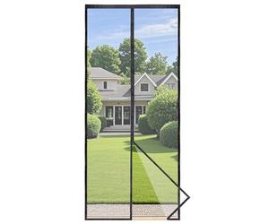 Apalus Prime Moustiquaire Magnétique Pour Porte, Rideau en Maille, Joint Magnétique de Haut en Bas avec Fermeture Automatique, Maintient l'air frais à l'intérieur (95x210 CM,Noir)