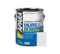 APARA Peinture intérieure couleur, acrylique satinée 2.5 litres Gris