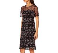 APART Fashion Embroidered Dress Robe de Cocktail, Black-Powder, 44 Femme