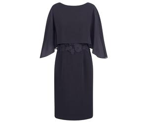 APART Fashion Kleid mit Chiffoncape Robe de Cocktail, Bleu Nuit, 48 Femmes