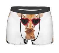 Apbdffjnf Boxer imprimé girafe pour homme - Sous-vêtements respirants, légers et confortables pour un confort tout au long de la journée, Noir , L