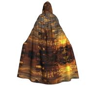 Apbdffjnf Cape à capuche épaisse avec capuche pour adulte - Motif bateau de pirate fantastique - Cape à capuche pour Halloween - Douce et élastique