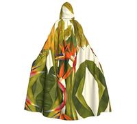 Apbdffjnf Cape à capuche épaisse avec imprimé oiseau de paradis tropical pour adulte, unisexe avec capuche, cape d'Halloween pour femmes et hommes, douce et élastique
