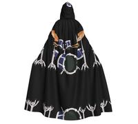 Apbdffjnf Cape à capuche épaisse pour adulte avec imprimé tambour jazz - Cape à capuche unisexe avec capuche - Cape d'Halloween douce et élastique pour homme et femme
