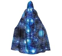 Apbdffjnf Cape à capuche épaisse pour adulte avec motif intelligence artificielle, unisexe avec capuche, cape à capuche d'Halloween pour femmes et hommes, douce et élastique
