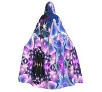 Apbdffjnf Cape à capuche épaisse unisexe avec imprimé papillon bleu, violet et doux pour homme et femme
