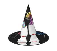 Apbdffjnf Chapeau de sorcière avec impression Happy Year - Chapeau de sorcière pointu - Accessoire de costume pour décoration de fête d'Halloween