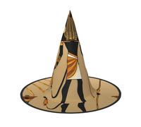 Apbdffjnf Chapeau de sorcière avec imprimé de grâce égyptienne intemporelle - Chapeau de sorcière pointu - Accessoire de costume pour décoration de fête d'Halloween