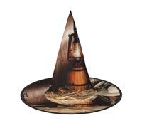 Apbdffjnf Chapeau de sorcière avec imprimé rodéo de l'Ouest américain, chapeau de sorcière pointu, accessoire de costume pour décoration de fête d'Halloween