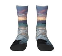 Apbdffjnf Chaussettes de plage Maui Hawaï, coucher de soleil et nuages, chaussettes colorées et funky pour le travail quotidien, chaussettes respirantes pour hommes, femmes, adolescents, blanc, 2