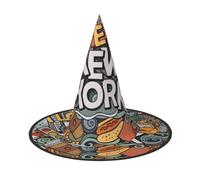 Apbdffjnf Dessin animé mignon New York American Thème Art Print Halloween Chapeau de sorcière pointu Chapeau de sorcière Accessoire de costume pour Halloween Décoration de fête