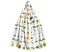 Apbdffjnf (Introduction de divers légumes) - Cape à capuche épaisse pour adulte - Unisexe - Cape d'Halloween à capuche pour femme et homme - Douce et élastique