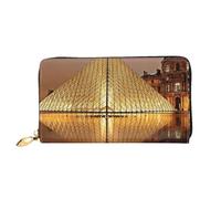 Apbdffjnf Portefeuille long en cuir avec fermeture éclair pour femme Motif musée du Louvre à Paris