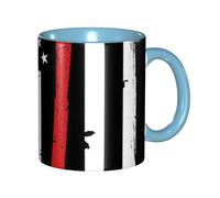 Apbdffjnf Red Line - Tasses à café en céramique avec poignée pour le bureau et la maison, 325 ml, bleu ciel