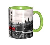 Apbdffjnf Red Phone Booth London Street Print Tasses à café en céramique avec poignée pour bureau et maison, 325 ml, vert