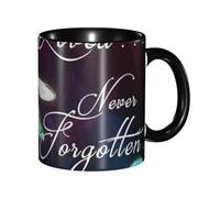 Apbdffjnf Tasses à café en céramique avec imprimé libellule colorée, 325 ml, tasses à thé en céramique avec poignée pour bureau et maison, noir