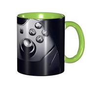 Apbdffjnf Tasses à café en céramique avec poignée pour bureau et maison - Motif manette de jeu - 325 ml - Vert