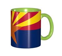 Apbdffjnf Tasses à café en céramique avec poignée pour le bureau et la maison, 325 ml, motif drapeau de l'Arizona, vert