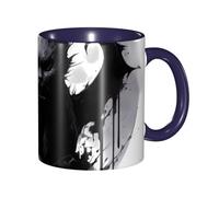 Apbdffjnf Tasses à café en céramique avec poignée pour le bureau et la maison - Motif chat d'Halloween - 325 ml - Bleu marine