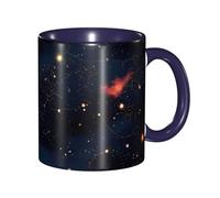 Apbdffjnf Tasses à café en céramique avec poignée pour le bureau et la maison, motif constellation, amas d'étoiles, galaxies, 325 ml, bleu marine