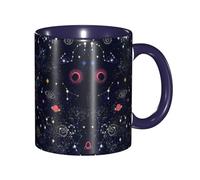 Apbdffjnf Tasses à café en céramique avec poignée pour le bureau et la maison, motif constellation, amas d'étoiles, galaxies, 325 ml, bleu marine