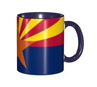 Apbdffjnf Tasses à café en céramique avec poignée pour le bureau et la maison, motif drapeau de l'Arizona, 325 ml, bleu marine