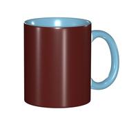 Apbdffjnf Tasses à café en céramique marron châtaigne, 325 ml, tasses à thé en céramique avec poignée pour bureau et maison, bleu ciel