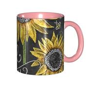 Apbdffjnf Tasses à café en céramique « You are My Sunflower », 325 ml, tasses à thé en céramique avec poignée pour bureau et maison, rose