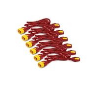 APC AP8702S-WWX340 Cordon d'Alimentation Rouge 0.61m C13-C14, 10A, 0-70°C, RoHS, Conditionnement de 6 pièces
