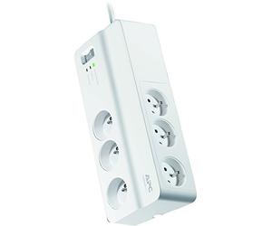 APC By Schneider Electric Surge Arrest Essential - PM6-FR - 6 prises - Police de protection des équipements connectés jusqu'à 50 000 € Blanc
