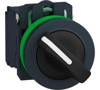 APC Commutateur sélectif, complet, plat, ø30mm, 1NO + 1NC, 90°, à verrouillage, borne à vis, Bouton + interrupteur, Noir