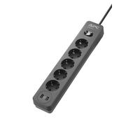 APC Essential SurgeArrest 5 Outlet 2 USB Ports Black 230V