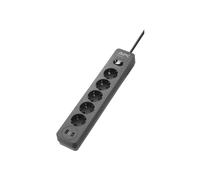 APC Essential Surgearrest PME5U2B - Protection contre les surtensions - CA 220/230/240 V - 2300 Watt - connecteurs de sortie : 5 - 1.52 m cordon - Allemagne - noir
