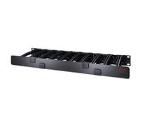 APC Horizontal Cable Manager Single-Sided with Cover - Panneau d'agencement de câbles de rack avec couvercle - noir - 1U - Conformité TAA - pour P/N: SCL500RM1U, SMTL2K2RM2UCL, SMTL2K2RM2UCLNC...