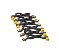 APC Kit de 6 Cordons Alimentation AP8706R-WW C13 vers C14 (90°) 1.83m 10A Noir/Jaune, Conforme RoHS/REACH, Empreinte Carbone 424.7g CO2e