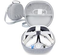 APCUWCQ Mini sac pour Meta Quest 3 - Coque rigide pour Oculus Quest 3 - Avec bandoulière amovible - Compatible uniquement avec casque et manettes - Gris, Gris clair, 1