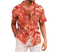 ApCuYf Chemise hawaïenne funky pour homme, chemises de plage de palmier, chemises de vacances tropicales, Motif abstrait, XL