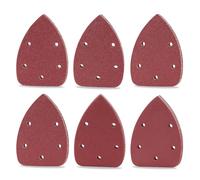 Apdvenk Papier abrasif triangulaire, 60 feuilles de papier abrasif Delta Velcro 140 x 90 mm, triangles abrasifs 5 trous, 10 x par grain 40/60/80/120/180/240, pour ponceuse delta et ponceuse
