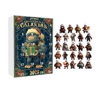 Ape Christmas Calendar Advents - 2D Acrylic Animal Ornament Countdown, 24 Days Countdown Decor Pendants for Tree, Car, and Home, Funny Holiday Collectors, Gift, 10.24x7.09x1.18 Inches