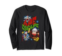 Ape Escape Vintage Red and Green Logo Collage Video Game Manche Longue