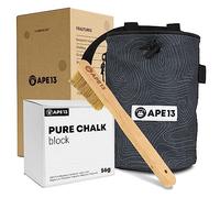 APE13® Sac à Craie pour l'Escalade et le Bloc - Avec Sangle, Support pour Brosse - Grand Sac de Boulder pour Magnésium/Calcaire/Magnésie (Kit et Individuel)