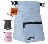 APE13® Sac à magnésie Bouldern en 3 couleurs - Sac en magnésie robuste avec haut enroulable et fermeture magnétique - Grand sac à craie avec porte-brosse et poches zippées - Accessoires d'escalade et