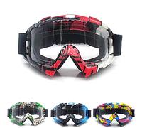 APEBAZY Lunettes de moto tout-terrain anti-UV, coupe-vent, sécurité, confort, polyvalentes, Rouge