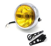 APEBAZY Phare avant LED rétro pour moto avec grille métallique noire 35 W
